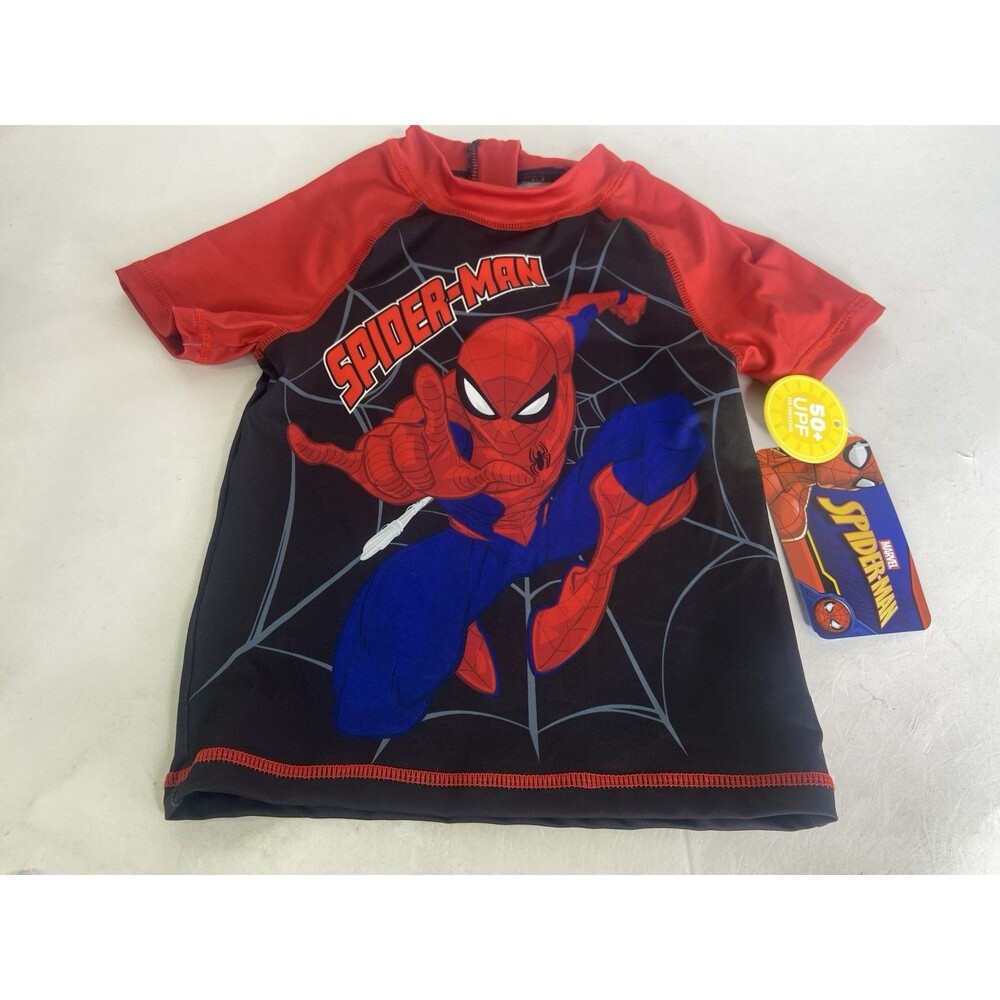 Marvel Spider-Man UV Protection Swim Swimwear Top ONLY Boys Size 4
